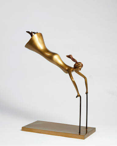 Claudia DeMonte - Determination, 2022, bronze, 14 x 12 x 5 inches